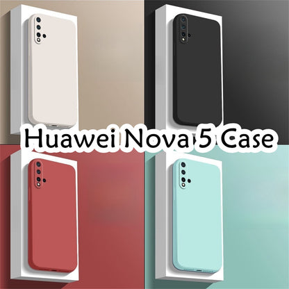 For Huawei Nova 5 Cover Drop and wear resistant Silicone Full Case Classic Simple Solid Color Phone Case Cover