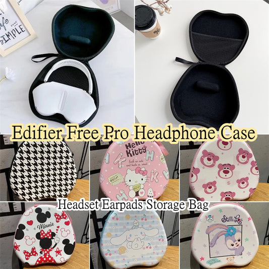 For Edifier Free Pro Headphone Case Cartoon Creative Patterns Headset Earpads Storage Bag Casing Box