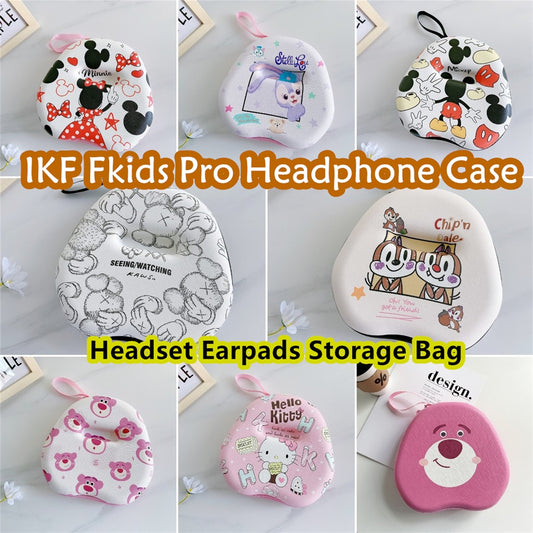 For IKF Fkids Pro Headphone Case Cartoon Creative Patterns Headset Earpads Storage Bag Casing Box