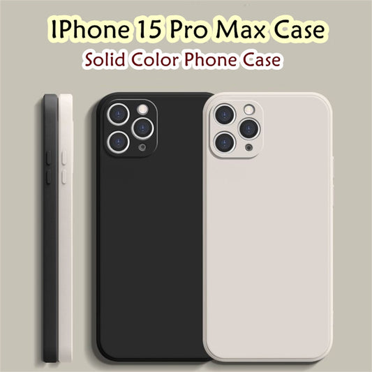 For IPhone 15 Pro Max Cover Drop and wear resistant Silicone Full Case Classic Simple Solid Color Phone Case Cover