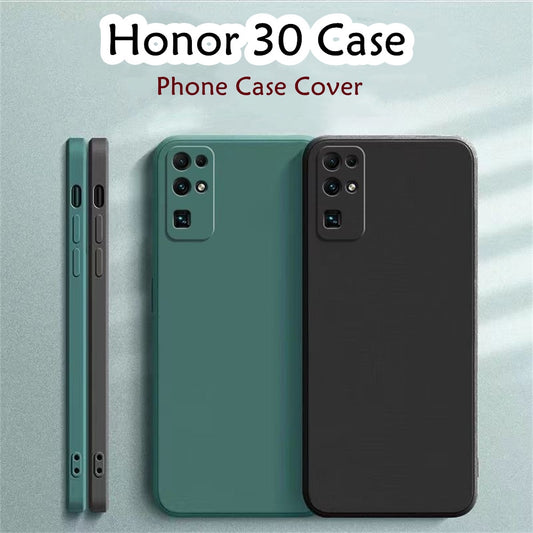 For Honor 30 Cover Drop and wear resistant Silicone Full Case Classic Simple Solid Color Phone Case Cover