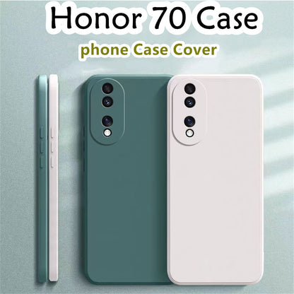 For Honor 70 Cover Drop and wear resistant Silicone Full Case Classic Simple Solid Color Phone Case Cover