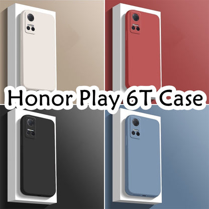 For Honor Play 6T Cover Drop and wear resistant Silicone Full Case Classic Simple Solid Color Phone Case Cover