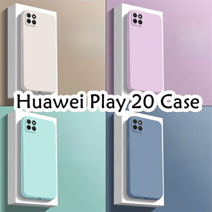 For Huawei Play 20 Cover Drop and wear resistant Silicone Full Case Classic Simple Solid Color Phone Case Cover