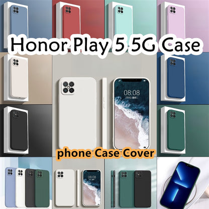 For Honor Play 5 5G Cover Drop and wear resistant Silicone Full Case Classic Simple Solid Color Phone Case Cover