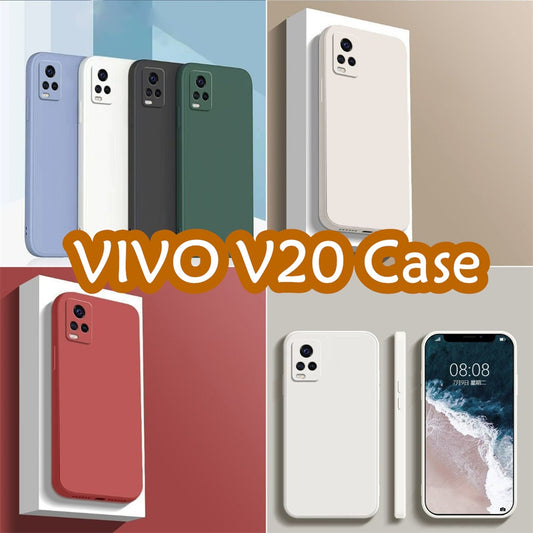 For VIVO V20 Cover Drop and wear resistant Silicone Full Case Classic Simple Solid Cloor Phone Case Cover