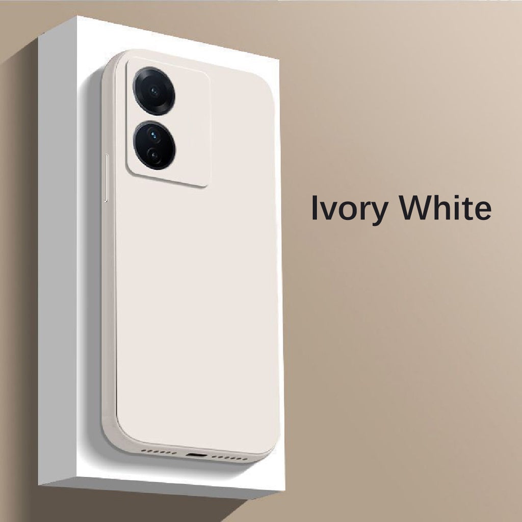 For VIVO Y02S Cover Drop and wear resistant Silicone Full Case Classic Simple Solid Color Phone Case Cover