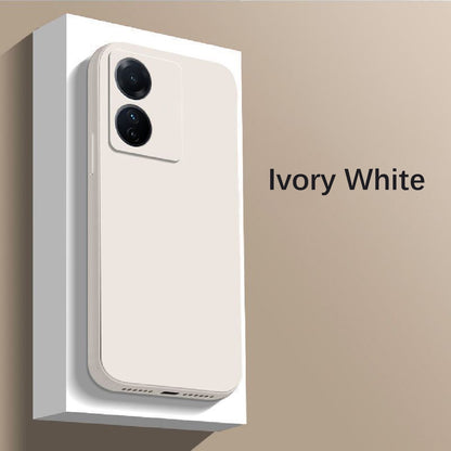 For VIVO Y02S Cover Drop and wear resistant Silicone Full Case Classic Simple Solid Color Phone Case Cover