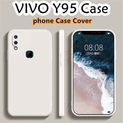 For VIVO Y95 Cover Drop and wear resistant Silicone Full Case Classic Simple Solid Color Phone Case Cover