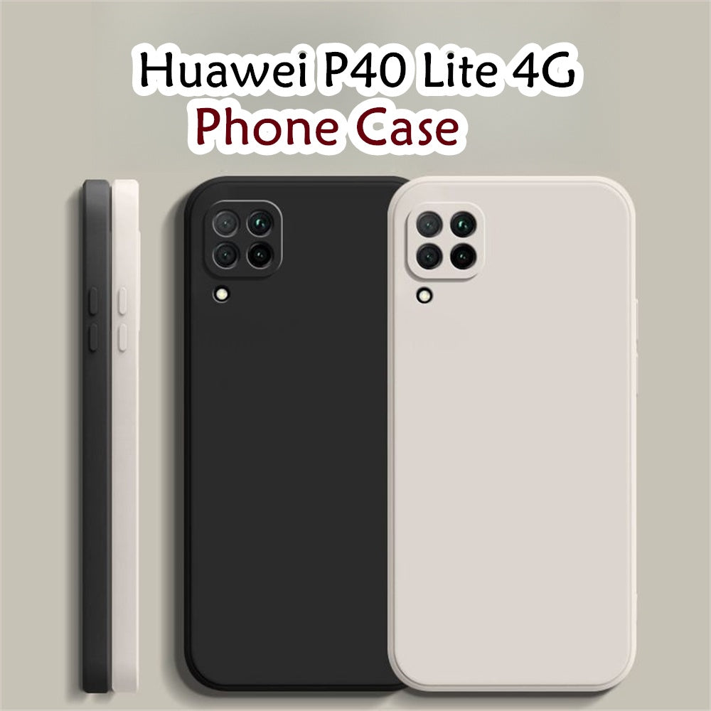 For Huawei P40 Lite 4G Cover Drop and wear resistant Silicone Full Case Classic Simple Solid Color Phone Case Cover