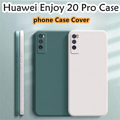 For Huawei Enjoy 20 Pro Cover Drop and wear resistant Silicone Full Case Classic Simple Solid Color Phone Case Cover
