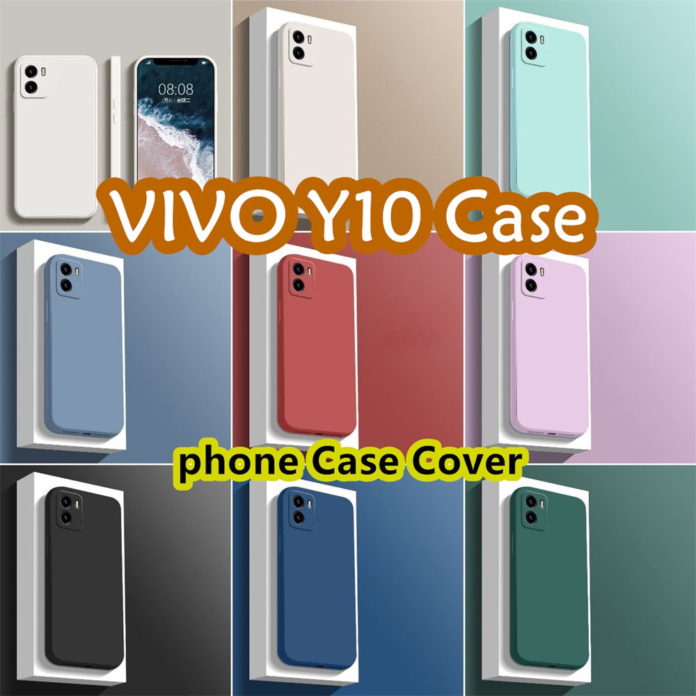 For VIVO Y10 Cover Drop and wear resistant Silicone Full Case Classic Simple Solid Color Phone Case Cover
