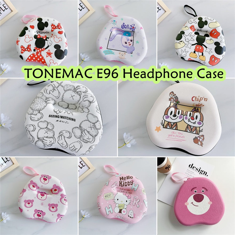 For TONEMAC E96 Headphone Case Cartoon Creative Patterns Headset Earpads Storage Bag Casing Box