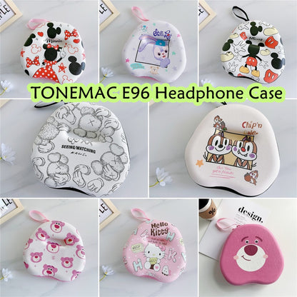 For TONEMAC E96 Headphone Case Cartoon Creative Patterns Headset Earpads Storage Bag Casing Box