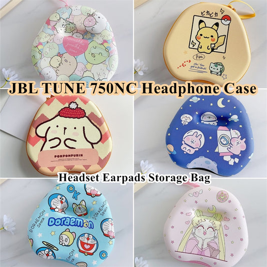 For JBL TUNE 750NC Headphone Case Cartoon Creative Patterns Headset Earpads Storage Bag Casing Box