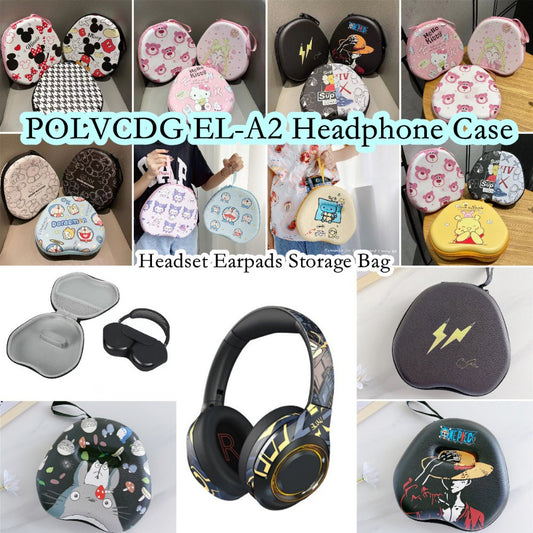 For POLVCDG EL-A2 Headphone Case Cartoon Creative Patterns Headset Earpads Storage Bag Casing Box