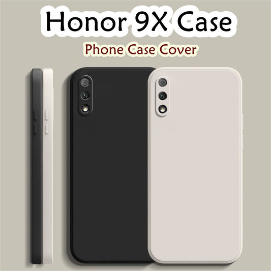 For Honor 9X Cover Drop and wear resistant Silicone Full Case Classic Simple Solid Color Phone Case Cover