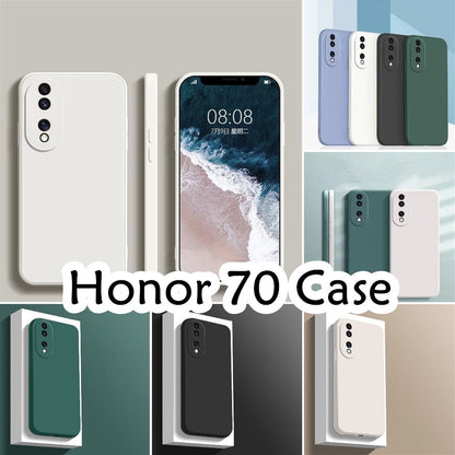 For Honor 70 Cover Drop and wear resistant Silicone Full Case Classic Simple Solid Color Phone Case Cover