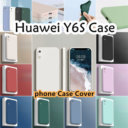 For Huawei Y6S Cover Drop and wear resistant Silicone Full Case Classic Simple Solid Color Phone Case Cover
