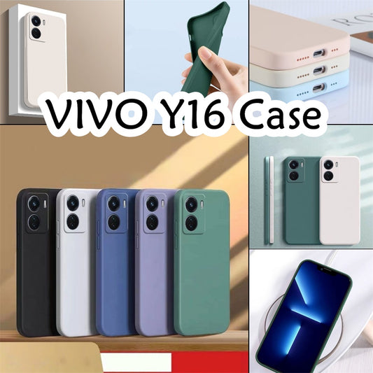 For VIVO Y16 Cover Drop and wear resistant Silicone Full Case Classic Simple Solid Color Phone Case Cover
