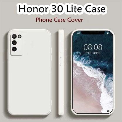 For Honor 30 Lite Cover Drop and wear resistant Silicone Full Case Classic Simple Solid Color Phone Case Cover