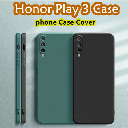 For Honor Play 3 Cover Drop and wear resistant Silicone Full Case Classic Simple Solid Color Phone Case Cover