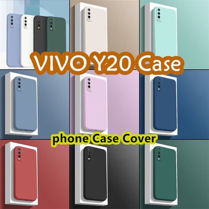 For VIVO Y20 Cover Drop and wear resistant Silicone Full Case Classic Simple Solid Color Phone Case Cover