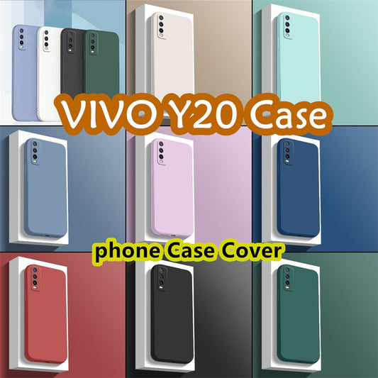 For VIVO Y20 Cover Drop and wear resistant Silicone Full Case Classic Simple Solid Color Phone Case Cover