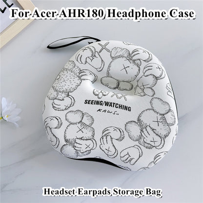 For Acer AHR180 Headphone Case Cartoon Creative Patterns Headset Earpads Storage Bag Casing Box