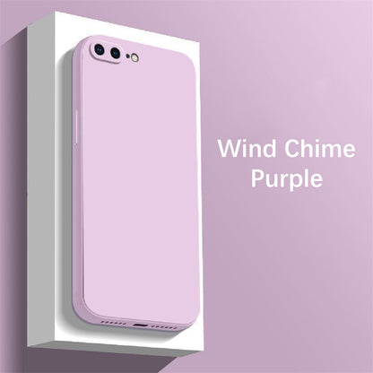 For IPhone 7 Plus Cover Drop and wear resistant Silicone Full Case Classic Simple Solid Color Phone Case Cover