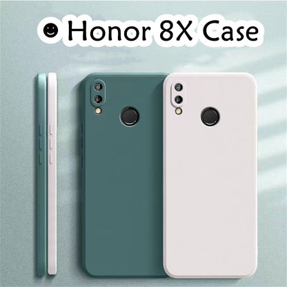 For Honor 8X Cover Drop and wear resistant Silicone Full Case Classic Simple Solid Color Phone Case Cover