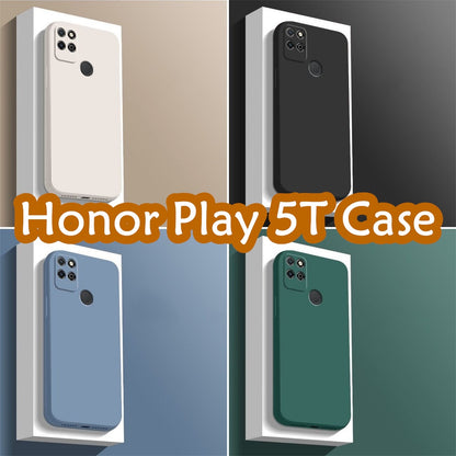 For Honor Play 5T Cover Drop and wear resistant Silicone Full Case Classic Simple Solid Color Phone Case Cover