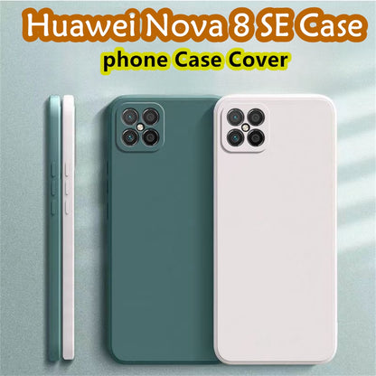 For Huawei Nova 8 SE Cover Drop and wear resistant Silicone Full Case Classic Simple Solid Color Phone Case Cover