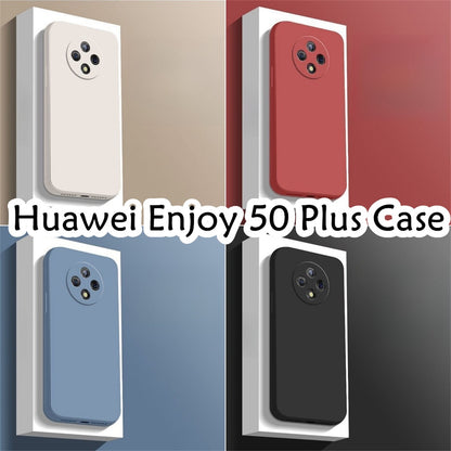 For Huawei Enjoy 50 Plus Cover Drop and wear resistant Silicone Full Case Classic Simple Solid Color Phone Case Cover