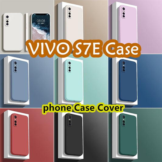 For VIVO S7E Cover Drop and wear resistant Silicone Full Case Classic Simple Solid Color Phone Case Cover