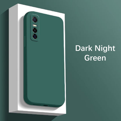 For VIVO Y73S Cover Drop and wear resistant Silicone Full Case Classic Simple Solid Color Phone Case Cover