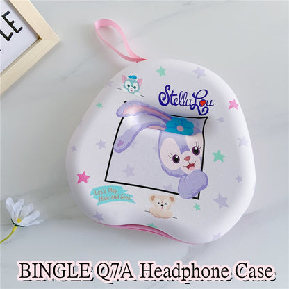 For BINGLE Q7A Headphone Case Cartoon Creative Patterns Headset Earpads Storage Bag Casing Box