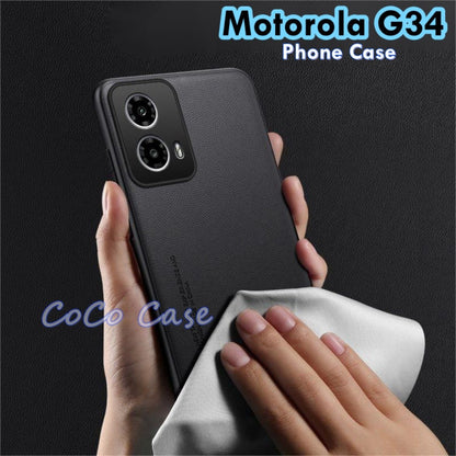 For Motorola G34 Cover Silicone Professional Full Case Classic Simple Solid Color Phone Case Cover sweatproof