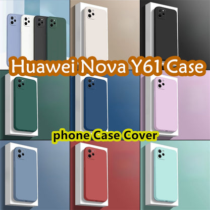 For Huawei Nova Y61 Cover Drop and wear resistant Silicone Full Case Classic Simple Solid Color Phone Case Cover