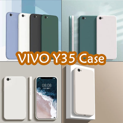 For VIVO Y35 Cover Drop and wear resistant Silicone Full Case Classic Simple Solid Color Phone Case Cover