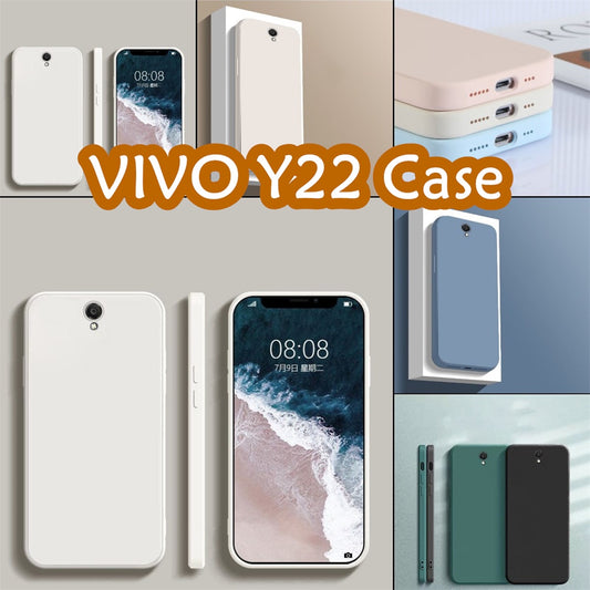 For VIVO Y22 Cover Drop and wear resistant Silicone Full Case Classic Simple Solid Color Phone Case Cover