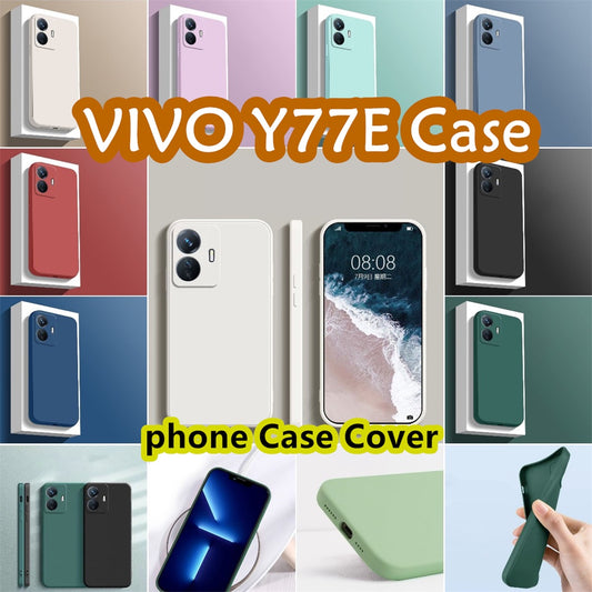 For VIVO Y77E Cover Drop and wear resistant Silicone Full Case Classic Simple Solid Color Phone Case Cover