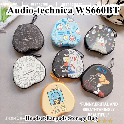 For Audio-technica WS660BT Headphone Case Cartoon Creative Patterns Headset Earpads Storage Bag Casing Box