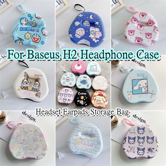 For Baseus H2 Headphone Case Cartoon Creative Patterns Headset Earpads Storage Bag Casing Box