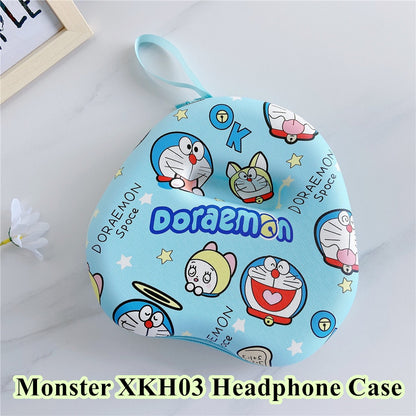 For Monster XKH03 Headphone Case Cartoon Creative Patterns Headset Earpads Storage Bag Casing Box