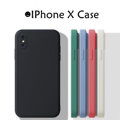 For IPhone X Cover Drop and wear resistant Silicone Full Case Classic Simple Solid Color Phone Case Cover