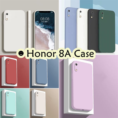 For Honor 8A Cover Drop and wear resistant Silicone Full Case Classic Simple Solid Color Phone Case Cover