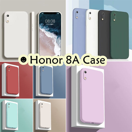 For Honor 8A Cover Drop and wear resistant Silicone Full Case Classic Simple Solid Color Phone Case Cover