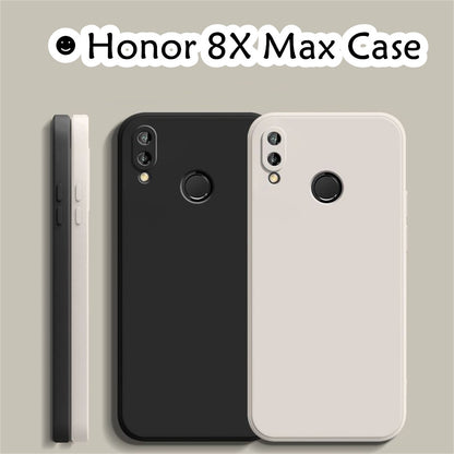 For Honor 8X Max Cover Drop and wear resistant Silicone Full Case Classic Simple Solid Color Phone Case Cover