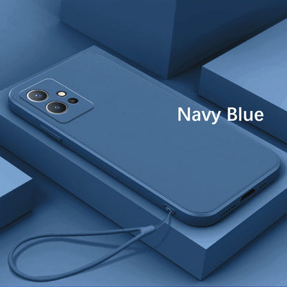 For VIVO Y75 5G Cover Drop and wear resistant Silicone Full Case Classic Simple Solid Color Phone Case Cover